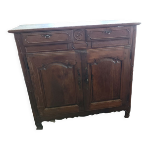 Buffet 2 portes 2 tiroirs en noyer