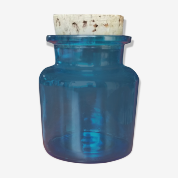 Blue glass jar