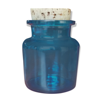 Blue glass jar