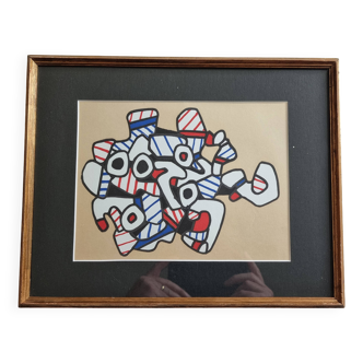 Screenprint after Jean Dubuffet, 1970s, wooden frame under glass, 31 x 25 cm