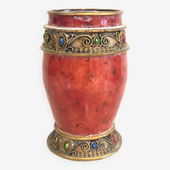 Vase Rouge Doré