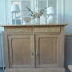 Vintage shallow oak sideboard, 2 drawers, 2 doors, 1 shelf.