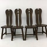 Set of 4 Belgian Brutalist Dining Chairs from De Puydt, 1970’s