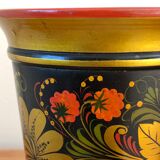 Khokhloma painted Russian wooden vase