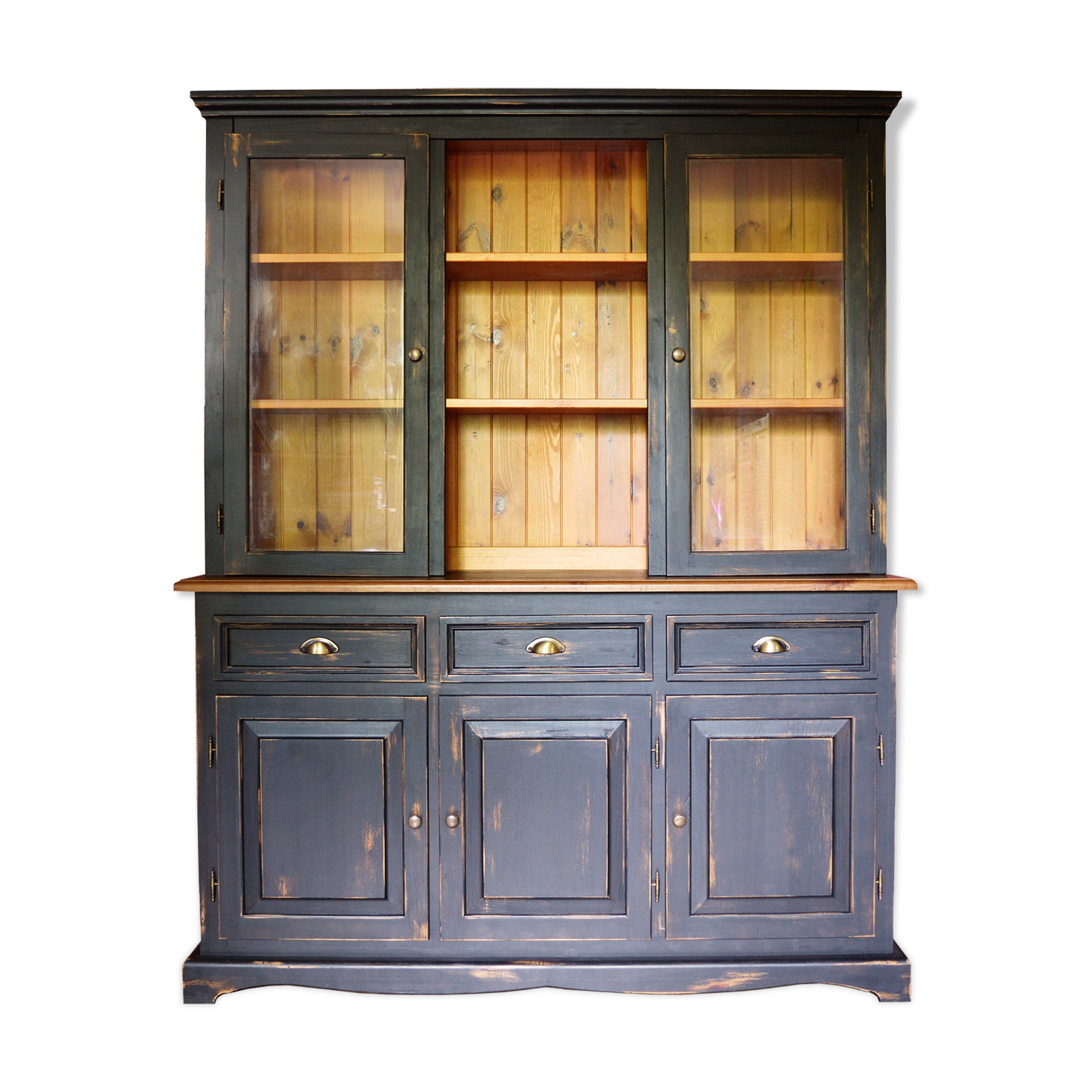 Patinated black cupboard