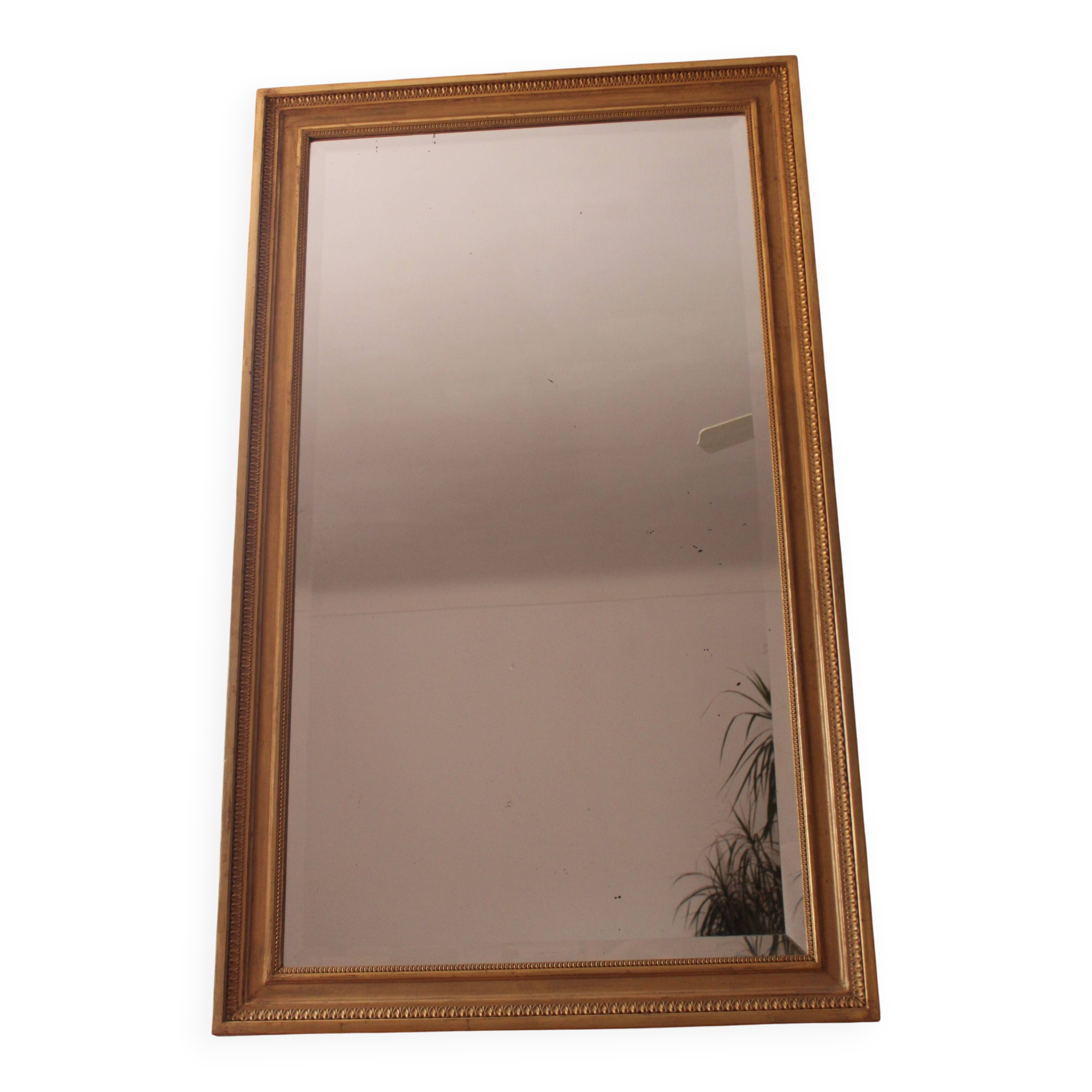 Large bevelled gold mirror