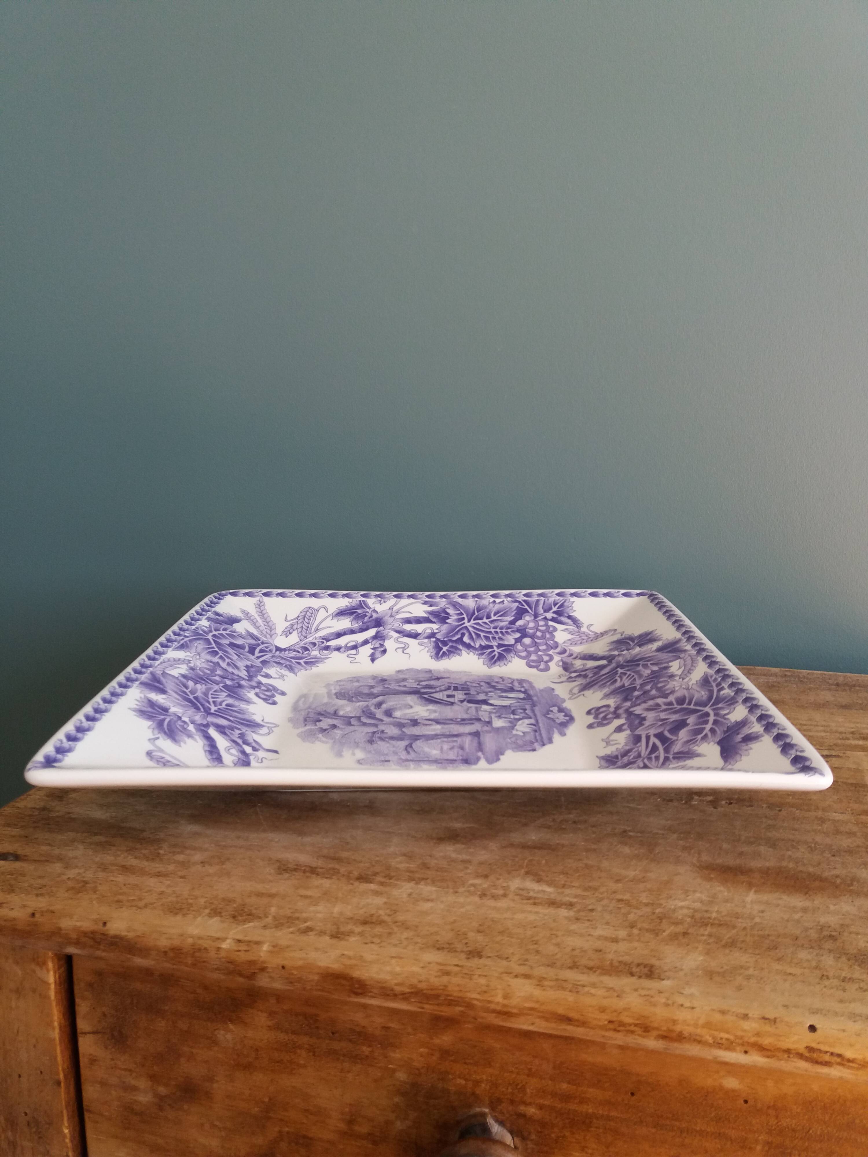 plate or dish with purple and mauve decoration