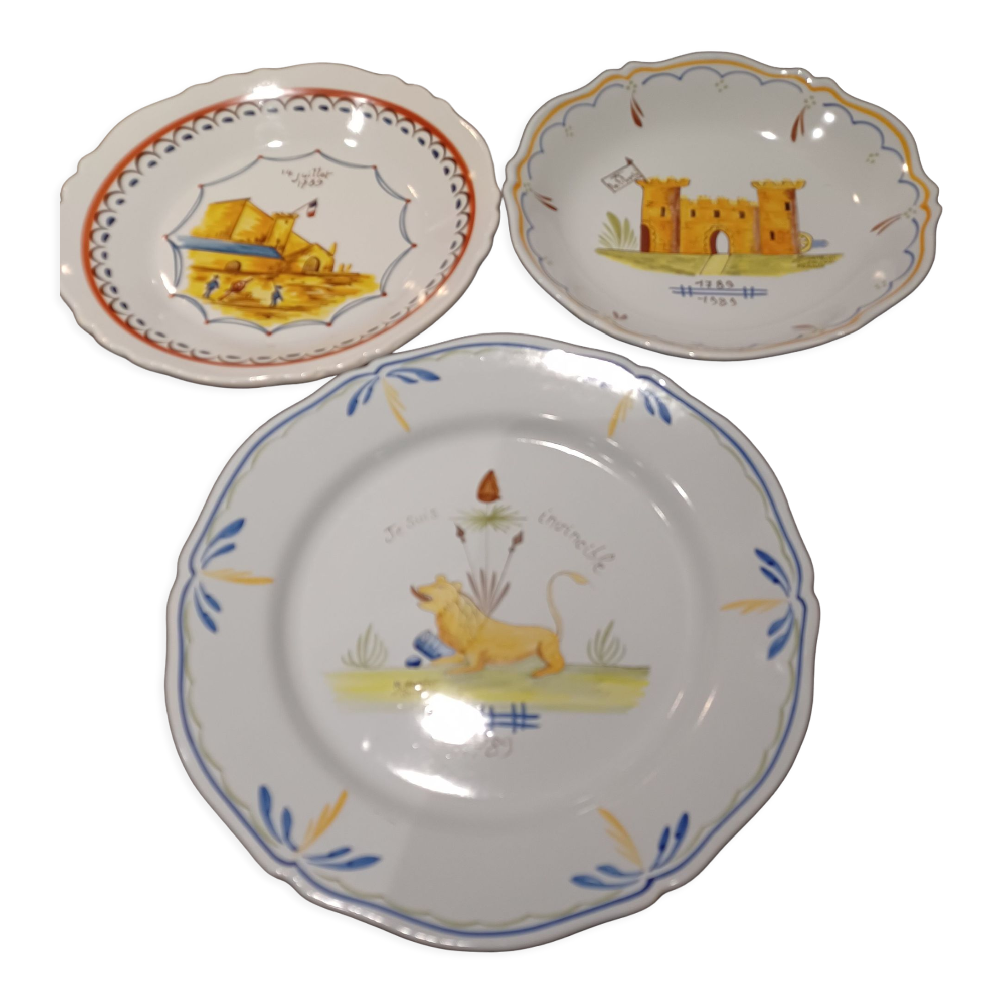 3 plates H Henriot bicentenaries of the revolution 1789-1989