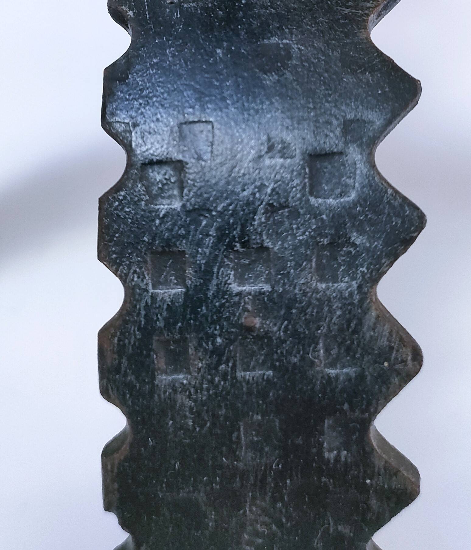 Pair of brutalist 60s metal chain candle holders