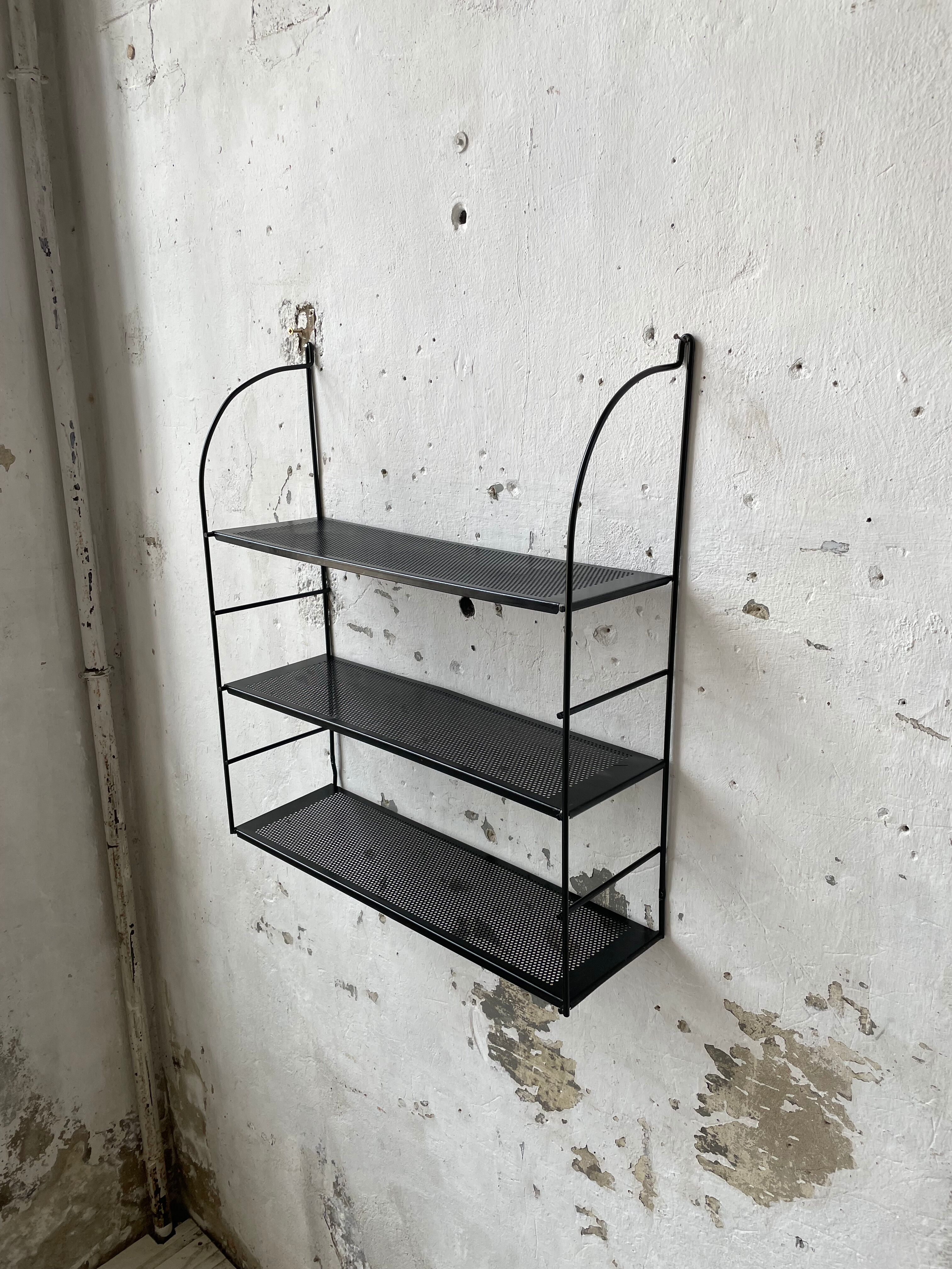 Black metal string shelf