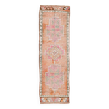 3x10 Orange Brown Handmade Wool Vintage Runner Rug, 103x323Cm SK 18245