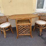 Rattan bamboo table and chairs set