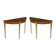Paire de tables console demilune Bevan Funnell Phoenix en bois de zebrano