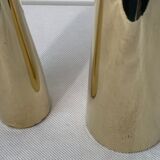 Pair of Lino Sabattini Cardinal brass vases for Christofle