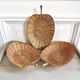 Trio corbeilles osier et bambou vintage