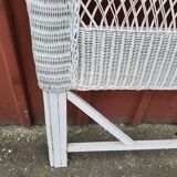 White rattan headboard 1960 1970