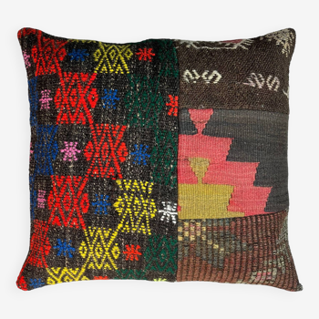 Housse de coussin kilim turc vintage, 55 x 55 cm