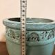 Old Flower Pot Ceramic Terracotta Glazed Varnished Blue Planter