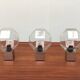 German Vintage Lamps Space Chrome and Glass by Motoko Ishii for Staff