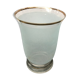 Vase ancien verre poli bleu avec decor doré vintage