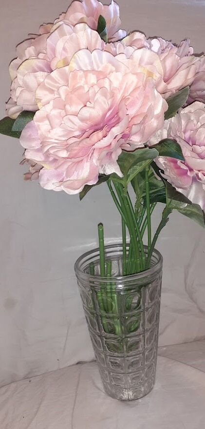 Transparent glass vase, vintage geometric patterns 1960/1970