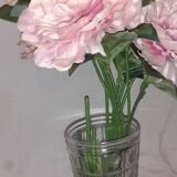 Transparent glass vase, vintage geometric patterns 1960/1970