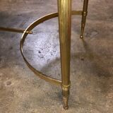 Coffee table in brass and white marble