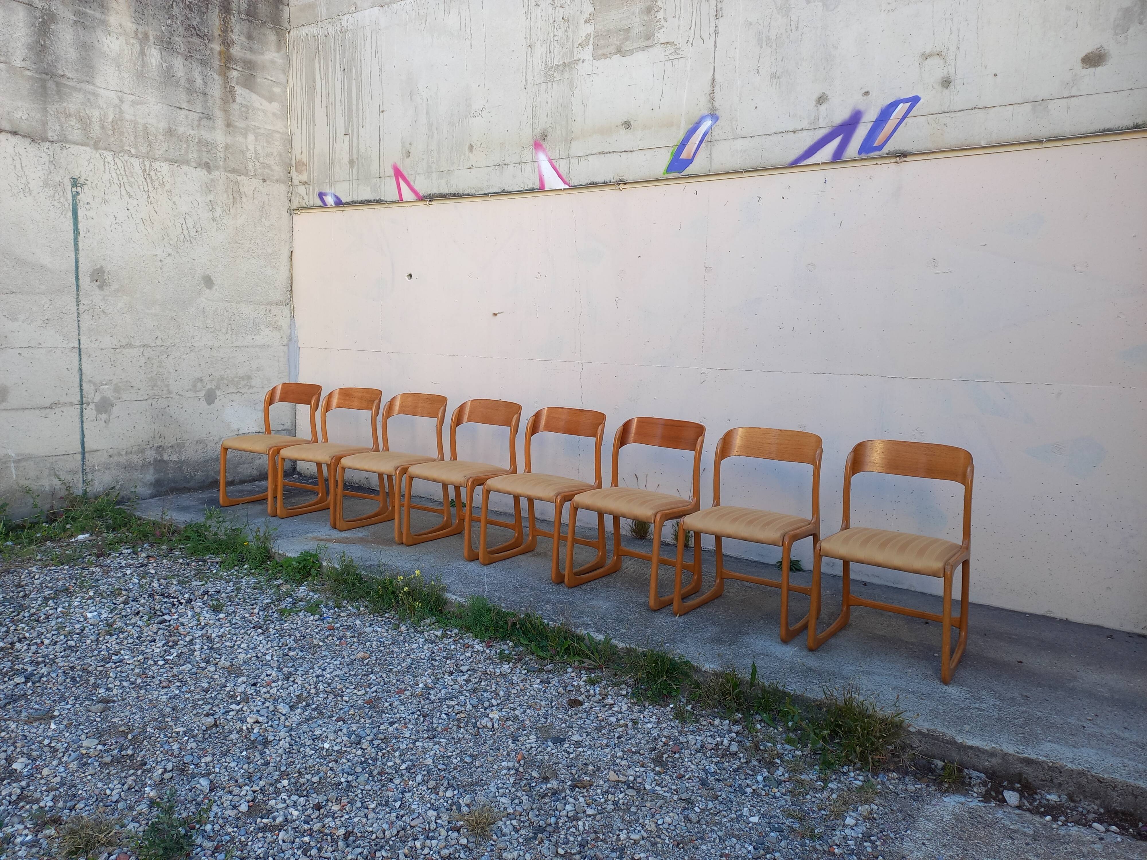 Baumann sleigh chairs, set of 8