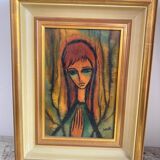 Tableau peinture portrait signée Sevek