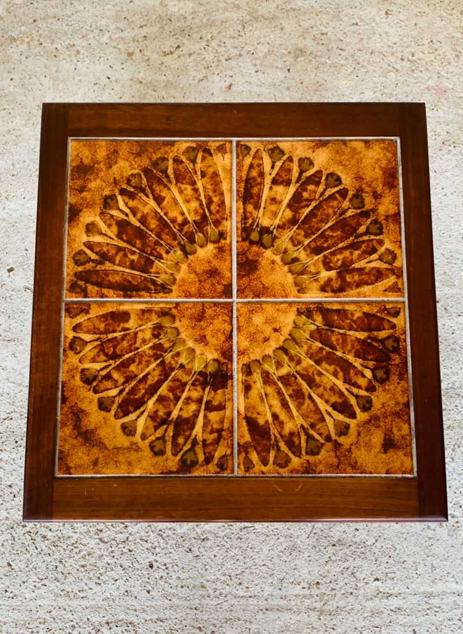 Tables gigognes en teck et céramique, scandinave , années 60