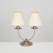 Lampe Art Déco circa 1930 en laiton nickelé