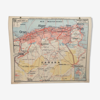 Carte géographique scolaire Algérie et tunisie