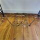 Vintage coffee table wrought iron and black and gold ceramic