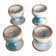 Four stoneware egg cups from Saint Amand pottery by Roger Jacques, vintage.