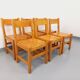 Set of 6 vintage Les Arcs chairs in pine from the 60s 70s