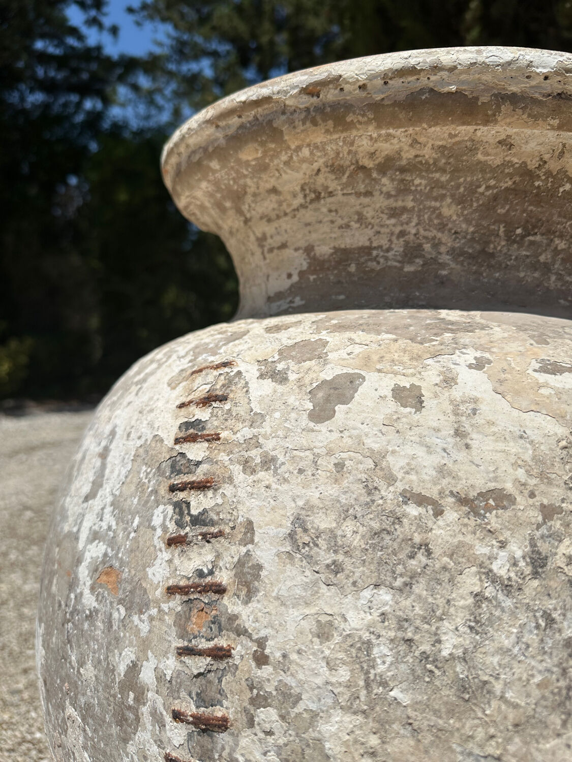 Ancient terracotta pottery jar from the 19th century