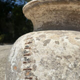 Ancient terracotta pottery jar from the 19th century