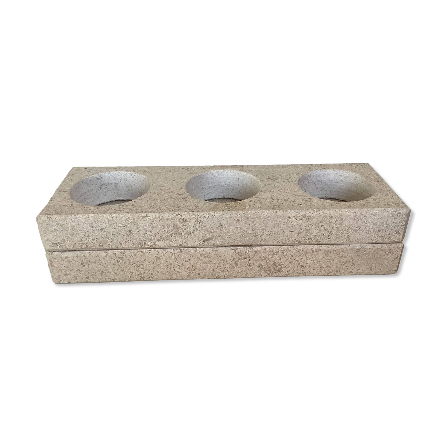 Travertine candle holder