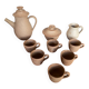 Lot ancien service thé café style vallauris céramique beige 9p vintage #b843