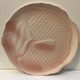Old flat plate in the shape of saline pink fish baths made in France