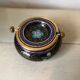 Ashtray burns incense in bronze enamelled floral decoration forget-me-not tones blue and black