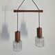 Scandinavian suspension in teak and glass