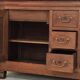 Antique solid wood workbench, dough cabinet from the 18th century.