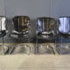 Vintage dining chairs by Willy Rizzo for Cidue set of 4, 1970s