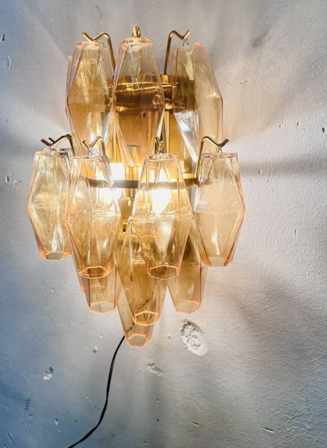 Applique da parete in vetro di Murano, anni '70, set di 2