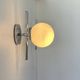 Pair of vintage chrome and opaline wall lights, France 1970.