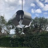 Chrome metal chandelier