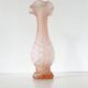 Pink frosted glass corolla vase Empoli Italy 1960