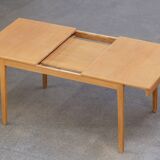 Vintage scandinavian table raw wood 1960