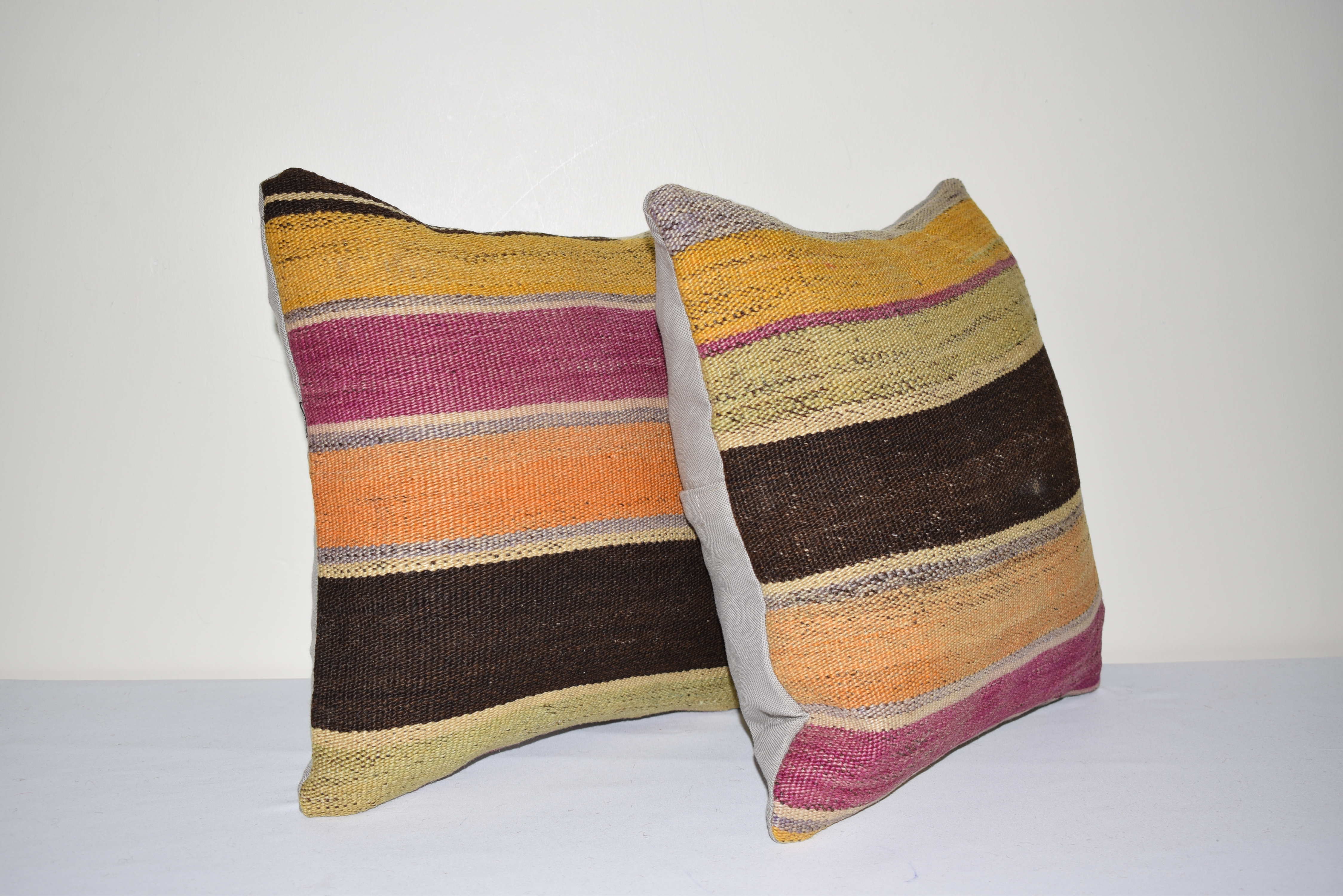 Vintage pillow store contemporary kilim turkish striped pillow covers, set of 2 ak619